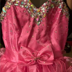 Pink Sequin Dress with Gem Accents